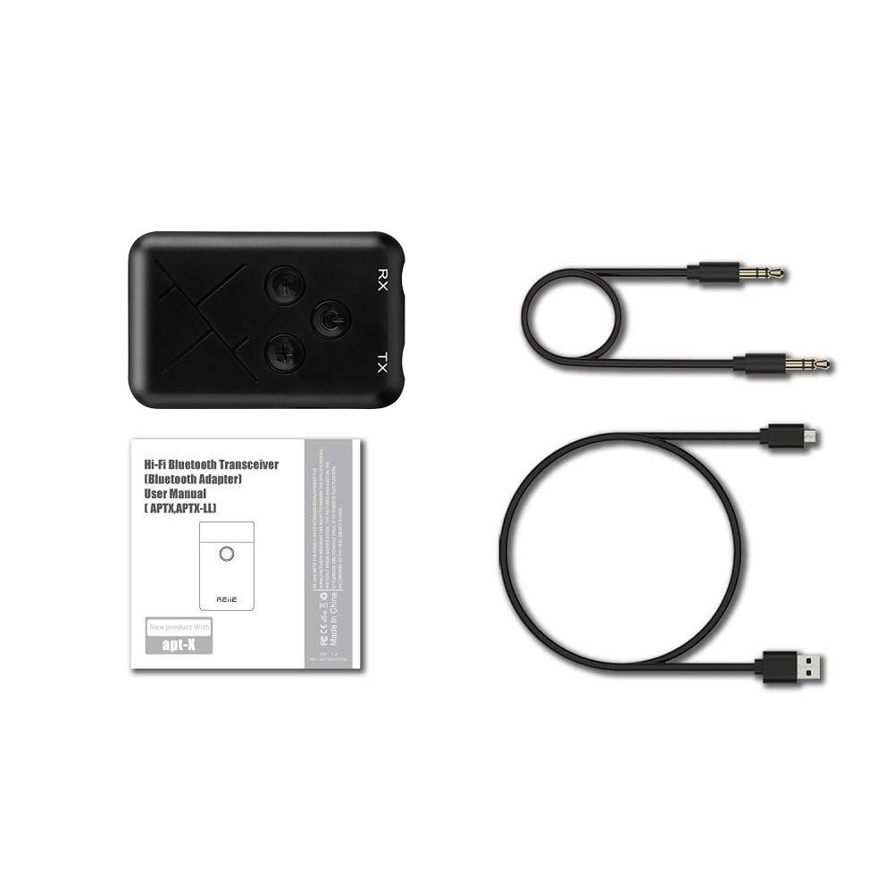 Draagbare 2-in-1 draadloze Bluetooth-ontvanger 3,5 mm jack stereo 2-in-1 Bluetooth-adapters zwarte zender