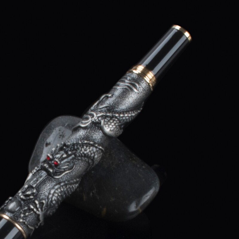 LONG Fountain Pen NIB JINHAO GRAY DRAGON PLAY PEARL