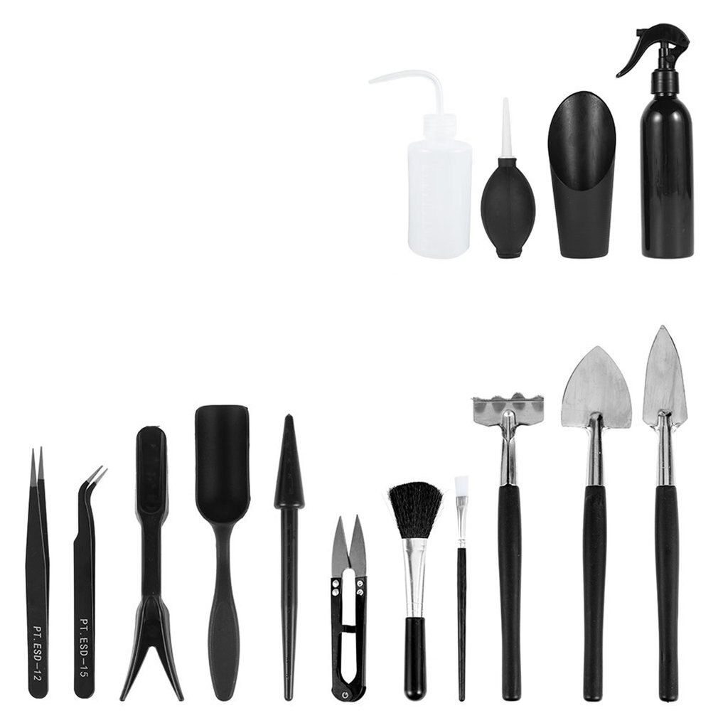 15pcs Garden Planter Kit Succulent Plants Tools Mini Garden Hand Tools Set Indoor Bonsai Miniature Transplant Seedling Tool: Default Title