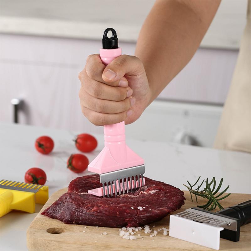 Pushable Needle Meat Tenderizer Stainless Steel Knife Meat Beaf Steak Mallet Meat Tenderizer Hammer Pounder Cooking Tool
