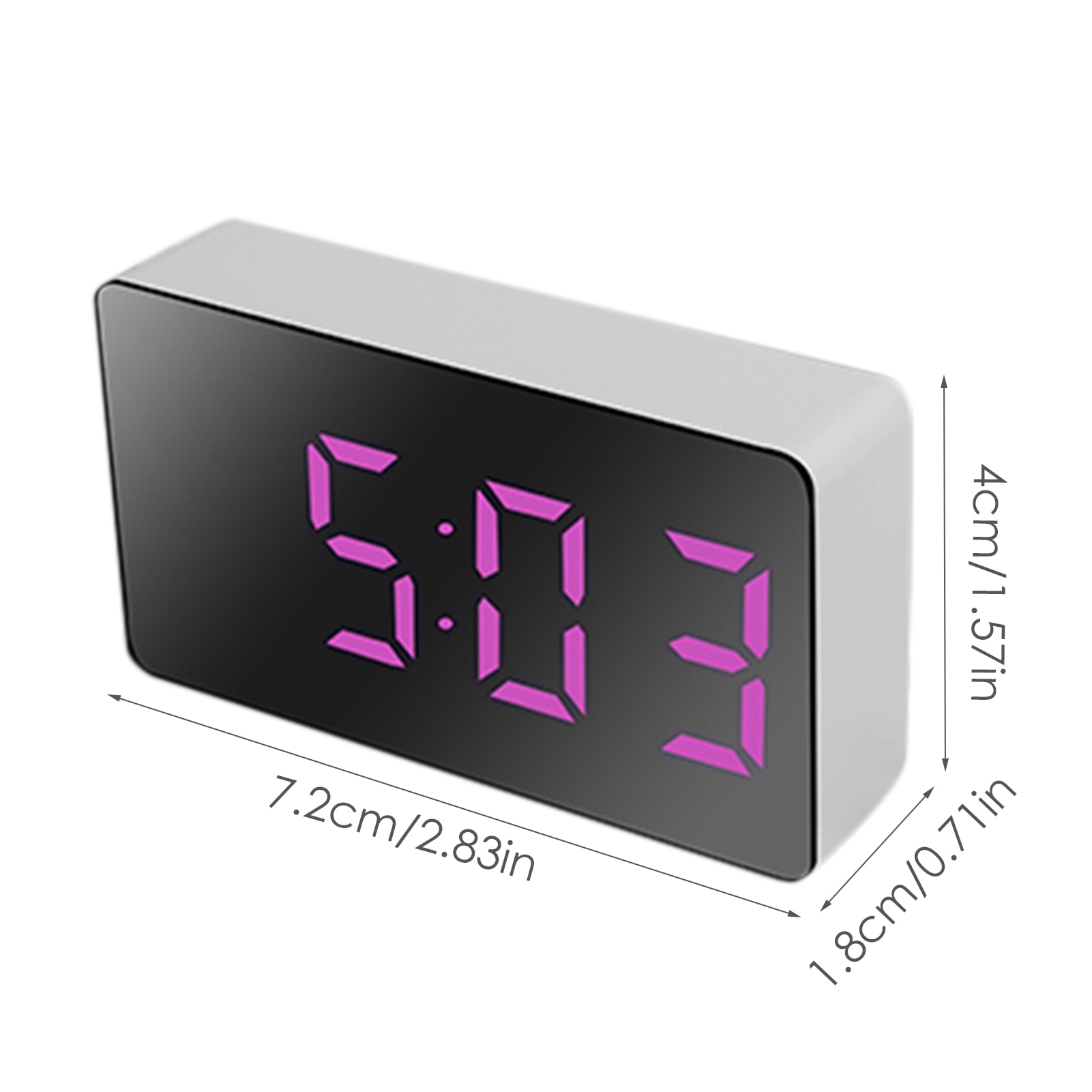 Clock Alarm LED Mirror Clock Electronic Digital Travel Clock Alarm Clock Mirror Car Clock USB Powered Electronic Desktop Clocks