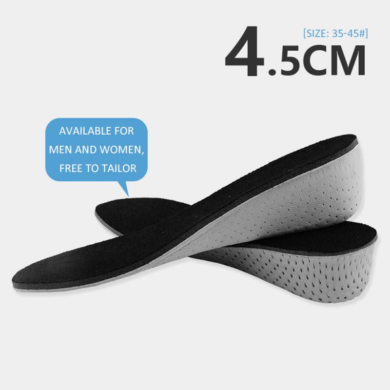 Semelles en mousse à mémoire de forme pour chaussures unisexes, 1 paire d'inserts de souliers respirants et durs, rehausseur de talon: Full pad 4.5cm