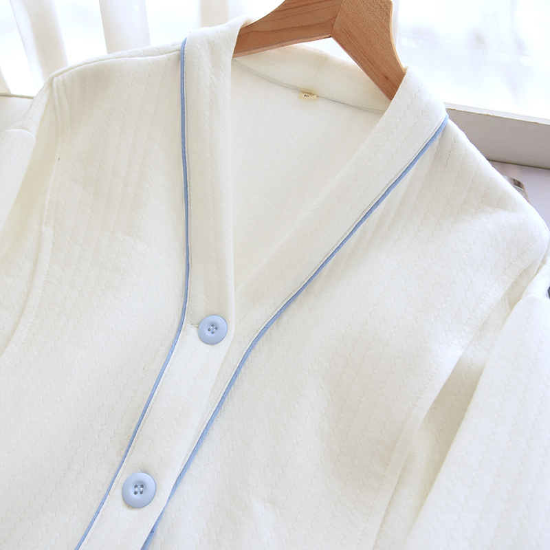 Neue Schwangere Frauen Pflege Pyjamas Set Verdickt Baumwolle Haft Kleidung Pijamas Winter Warme Stillen Hause Kleidung Anzug