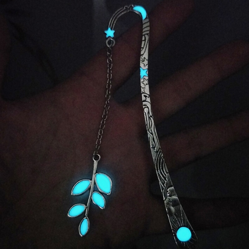 Book Markers Luminous Bookmarks For Books Leaves Crown Label Read Maker Book Mark Stationery A B C 3 Styles Bookmarks For Books