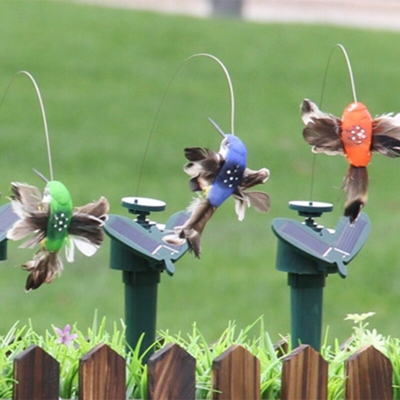 Grappig Solar Speelgoed Flying Fladderende Hummingbird Flying Aangedreven Vogels Willekeurige Kleur Voor Tuin Decoratie