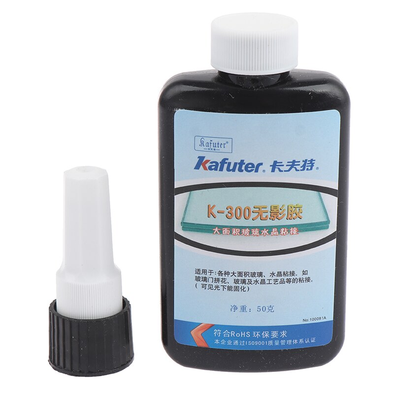 50Ml Uv Uv-uithardende Lijm K-300 Transparant Kristal En Glas Lijm Met Uv Zaklamp