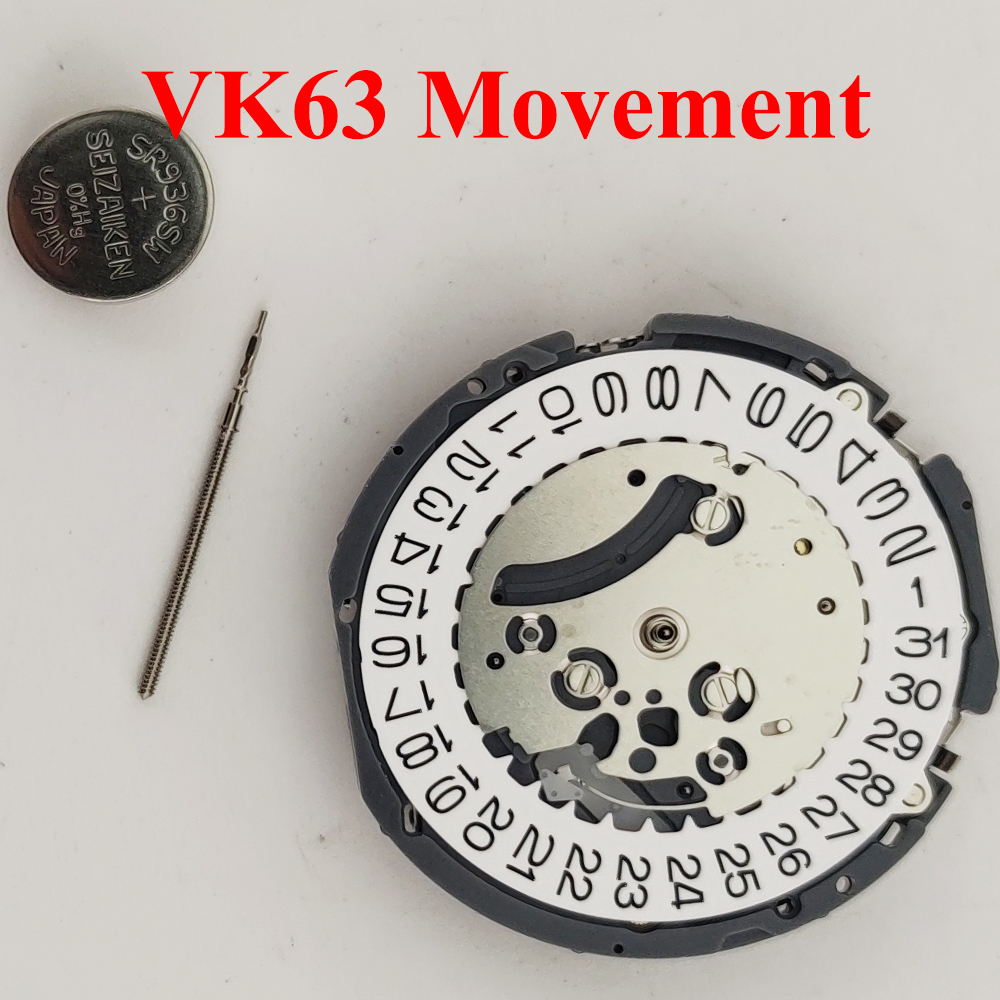 VK63 montre à Quartz mouvement Date 3 heures chronographe pour mouvement VK63 montres outil de réparation