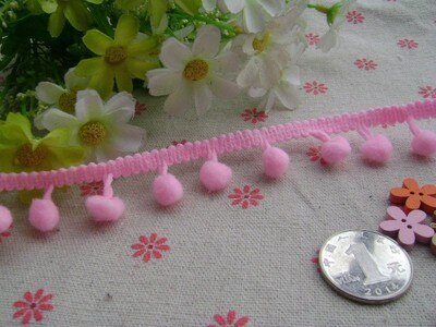 Multicolor pom pom franjes rechte bal laciness 2 cm breed 1 cm diameter bal 5 meter/veel * 8 lots Handgemaakte materialen