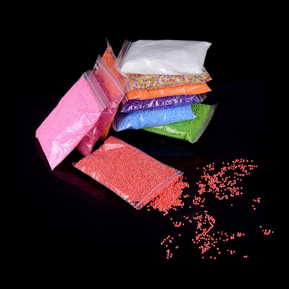 1 tasche DIY Schnee Schlamm Partikel Zubehör Schleim Kugeln Kleine Tiny Schaum Perlen Für Floam Füllstoff Für DIY liefert