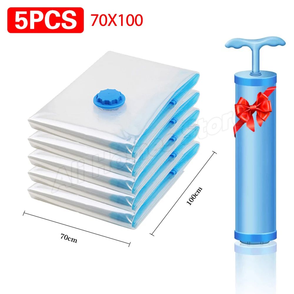 Sacs de rangement sous vide pour le stockage de vêtements en duvet, paquet de compression, couverture de literie, gain de place, sac de voyage, 8 pièces, 5 pièces, 3 pièces