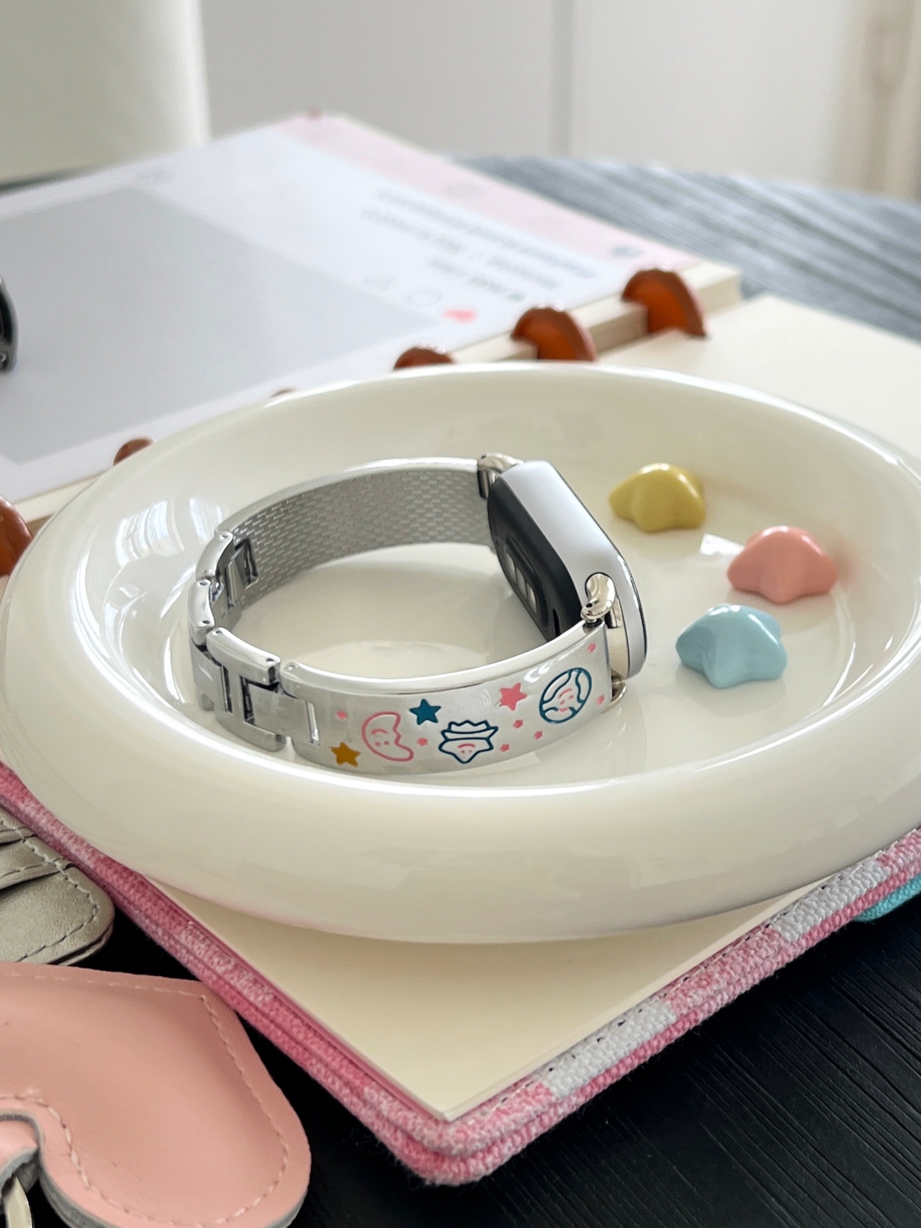 Bracelets de montre intelligente haut de gamme : bracelets durables et élégants pour montre Xiaomi Miband - Meilleures bandes de remplacement Lune, étoiles, graffiti, métal