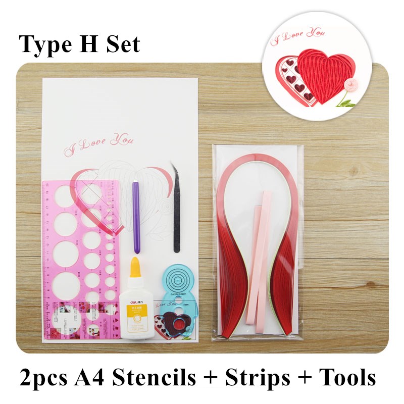 Quilling Paper Art A4 Template Paper Filigree Pattern Quilling Paper Stencils Origami Template Wall Art Filigree Paper Art: Type H Set