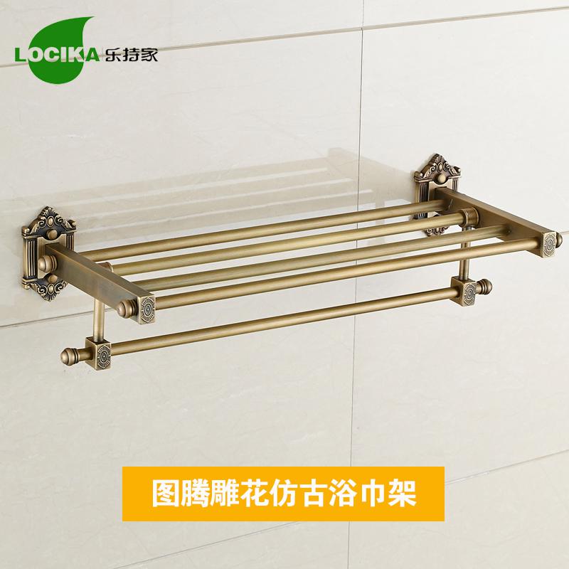 Vintage Bronze Bathroom Accessories European Brushed Solid Brass Bathroom Hardware Set Wall Mounted Carved Bathroom Products: towel rack