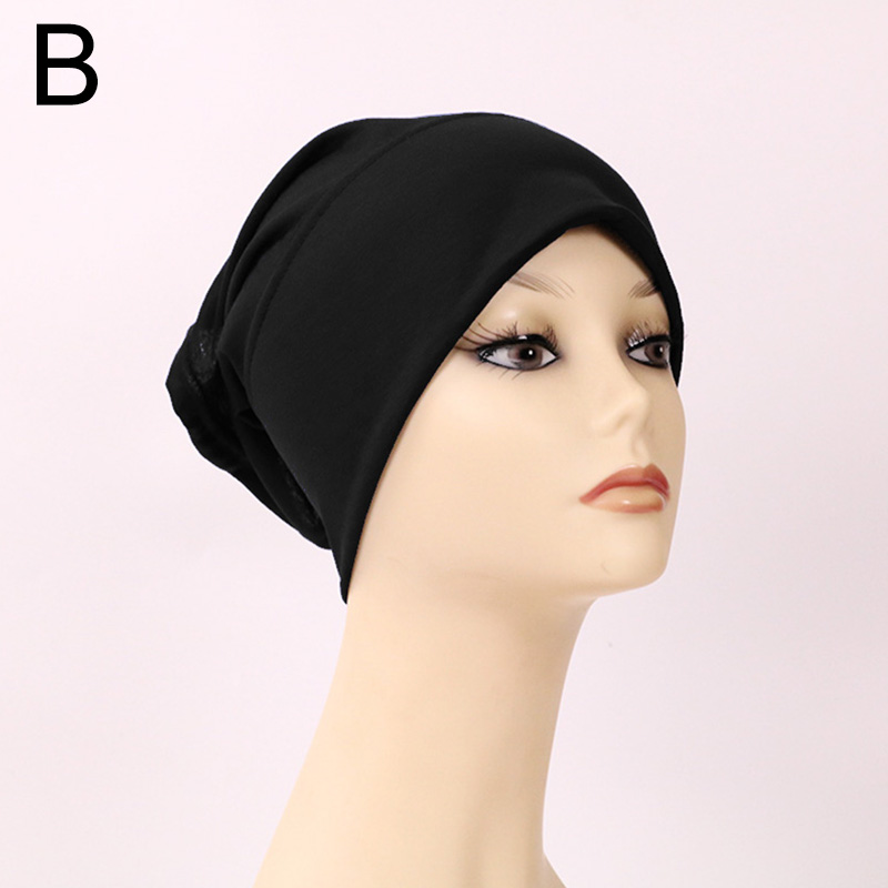 Bonnet Tube Hijab pour femmes, chapeau de chimiothérapie, couvre-tête en coton, intérieur, musulman, indien: B