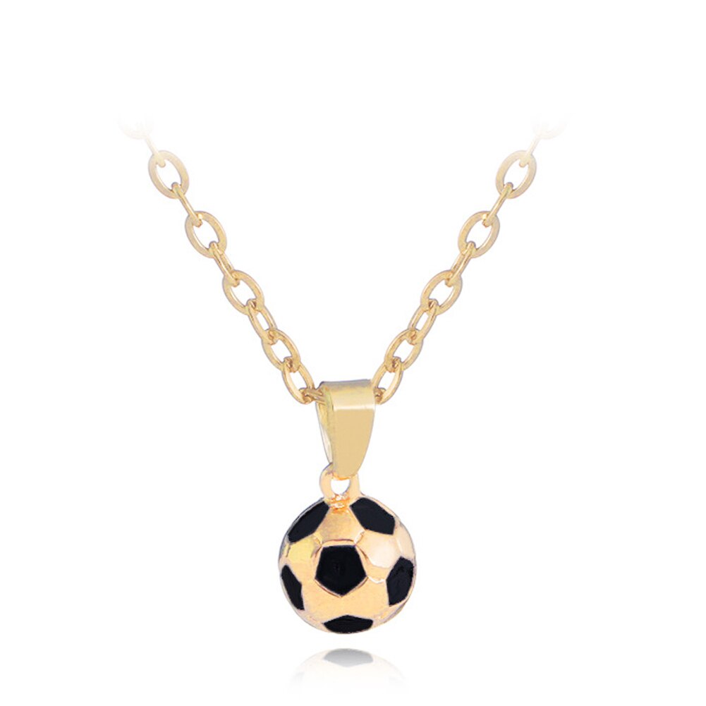 Sporty halskæde fodbold vedhæng med kæde fodbold halskæde guld / siliver farve mænd / kvinder sport bold smykker: Guld