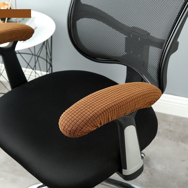 Housse de protection pour accoudoirs de chaise, extensible, anti-poussière, bras coudé, pour ordinateur de bureau: light coffee
