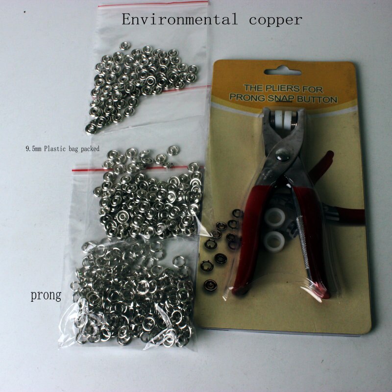 sliver 100 Sets 9.5mm Prong Ring Drukknopen Snap Fasteners Babykleding Knoppen Dummy Clip: copper prong