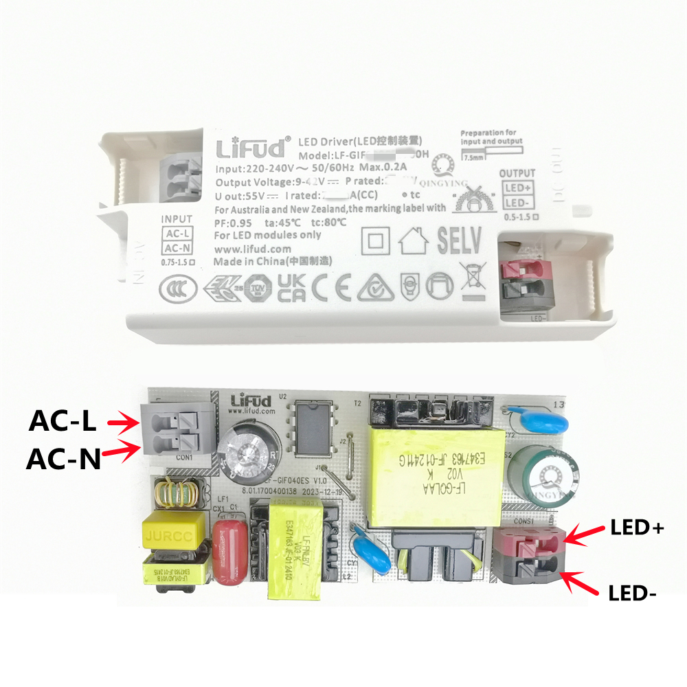 220v lifud-led-ohjainta  dc9-42v 25w-40w lf-gifxxxes 600ma 700ma 750ma 800ma 850ma 900ma 950ma 1000ma 1050ma valaistusmuuntaja