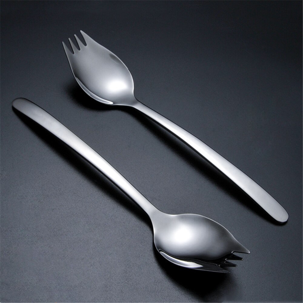 Fork Spoon Household Fork Spoon Integrated Spoon for Fruits Salad Integrated Spoon Spoon Set Big Salad Serving Spoon Tablespoon