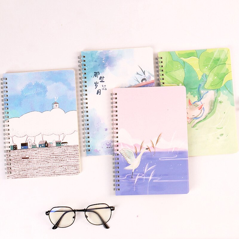 Kawaii Loose-leaf Notebook Diary Horizontal line Notebooks Diaries Cute Student Notepad planner School Office Supplies 210x145MM