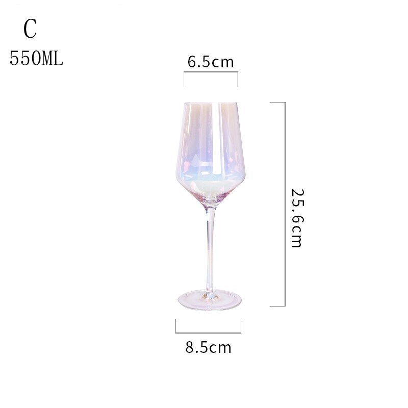 Rainbow Glass Europe Dazzle Color Wine Glass Champagne Glass Red Wine Glass Wedding Crystal Cocktail Glasses: C