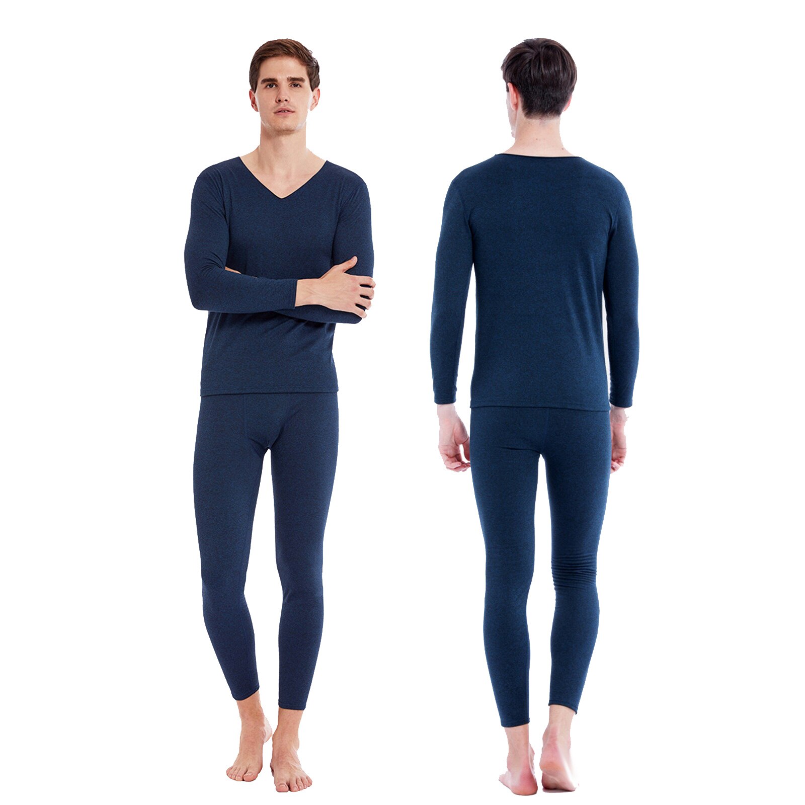Winter Warm Thermal Underwear Thicken Men Cotton Thermal Wear Pants + Shirt Men Underwear Winter Size L-4XL Thermals Clothes: A / L