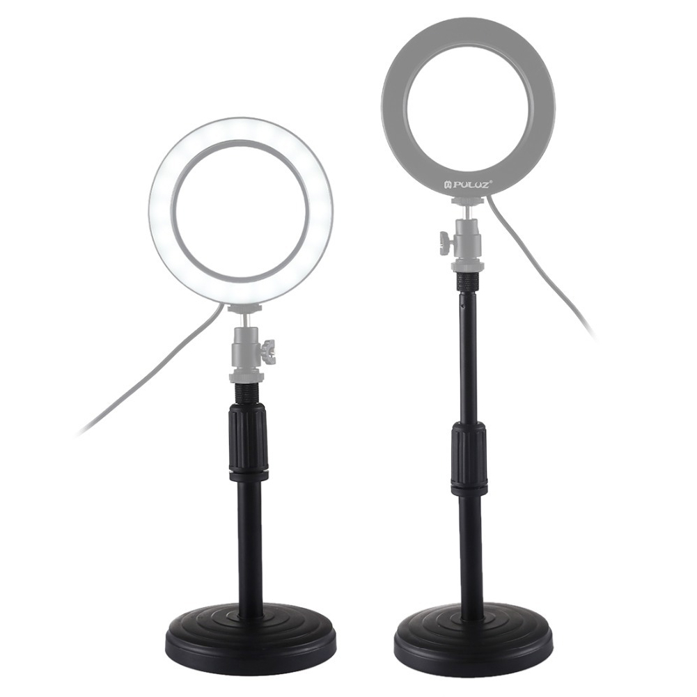 Justerbar 18 to 28cm højde metal skrivebord makeup lys desktop stand mount beslag til fotografering led makeup spejl ring lys