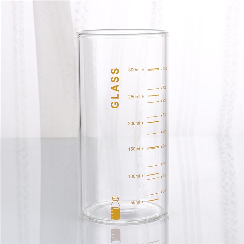301-400ml enkle glas vand målekrus flaske kop bærbar glas juice mælkekop med skala bordservice til hjemmekontor