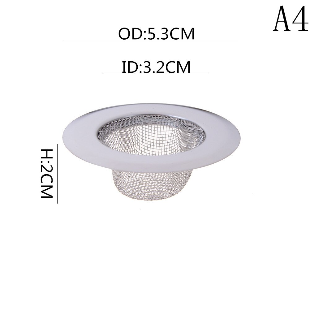 Rvs Filter Ronde Afvoerputje Aanrecht Filter Riool Afvoer Haar Vergieten & Theepot Filter Badkamer Wastafel: A4