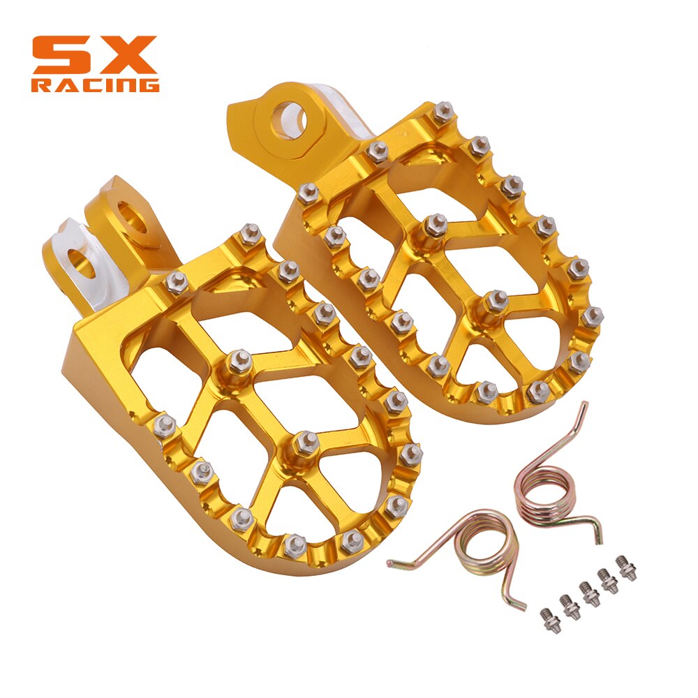 Pedais footrest para motocross, peças de pedais para suzuki rmz250 2010-2019 rmz450 2008-2019 rmz 250 450 off-apoio de pé para motocicleta de estrada: Ouro / Dourado