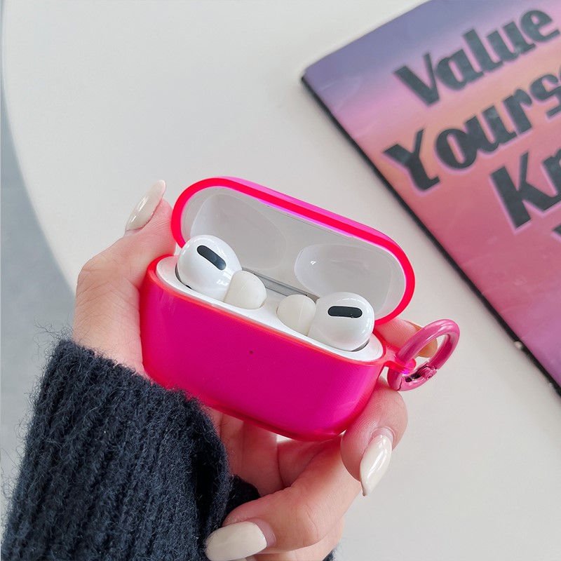 Funda fluorescente para auriculares de Color caramelo para Apple AirPods Pro 3 Air Pods 4 2 1 funda protectora transparente de TPU suave y transparente