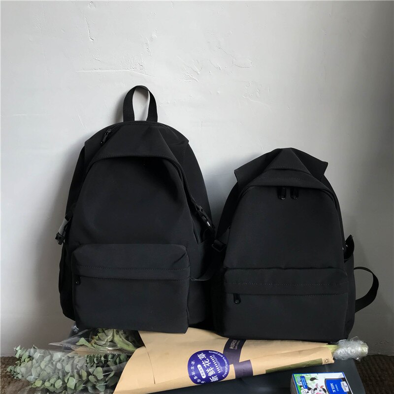 Backpack Waterproof Nylon Women Backpack Shoulder Bag Teen Girl School Bag Mochilas Female School Backpack: Black / 40CMx29CMx15CM