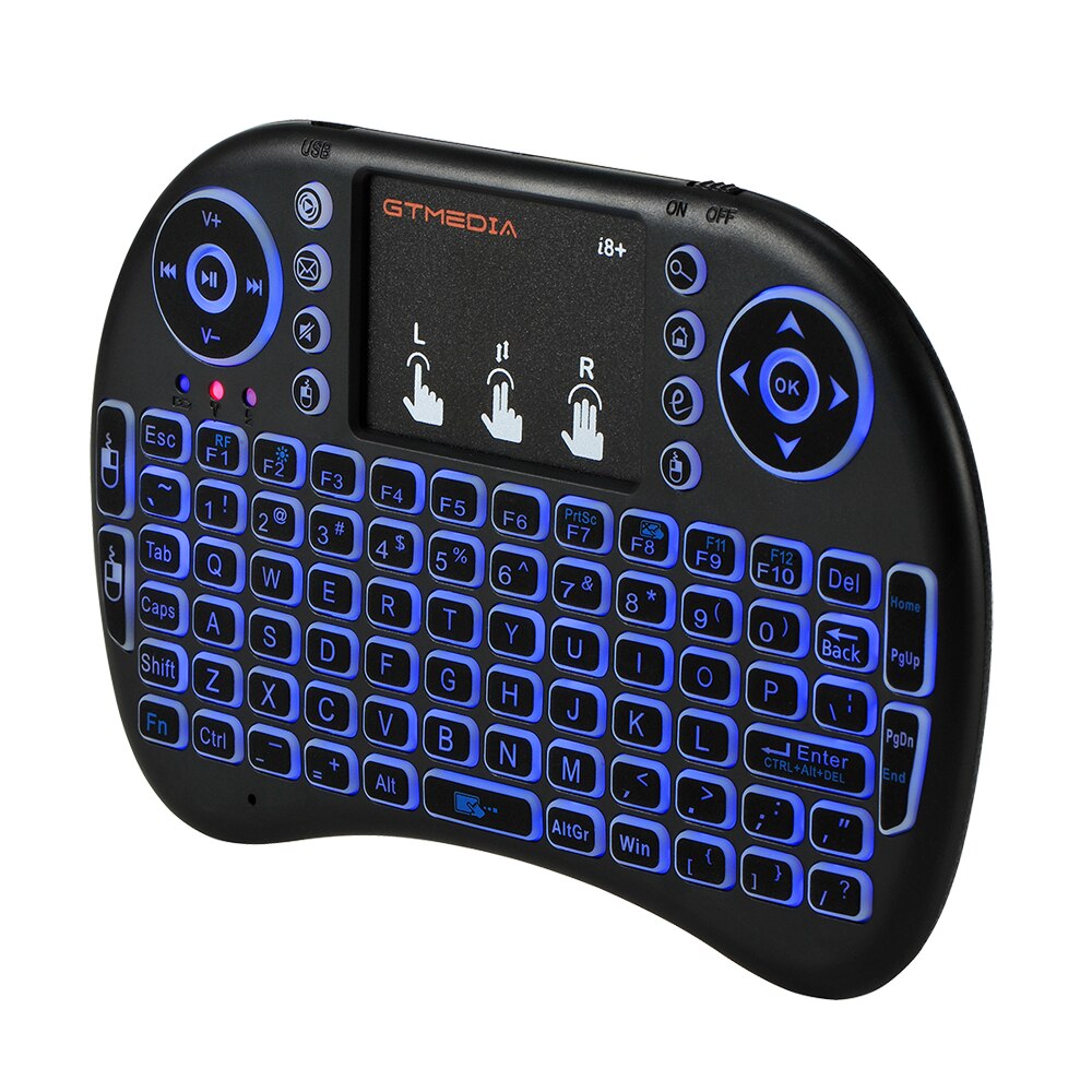 GTmedia – clavier portable sans fil 2.4GHz, i8 ,I8S, rétro-éclairé, Version espagnole, pavé tactile, pour Android TV BOX GTC G1