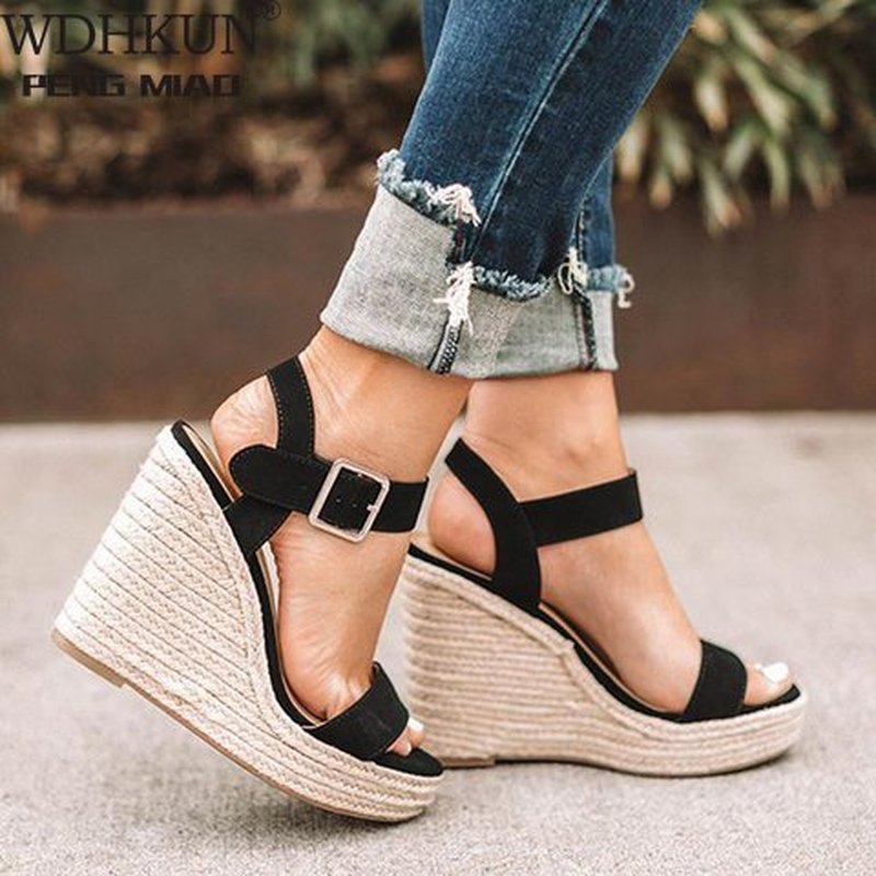 Zapatos Mujer Ladies Shoes Woman Chaussure Gladiator Women Wedge Summer Sandals Pumps Cross-tied High Heels Platform