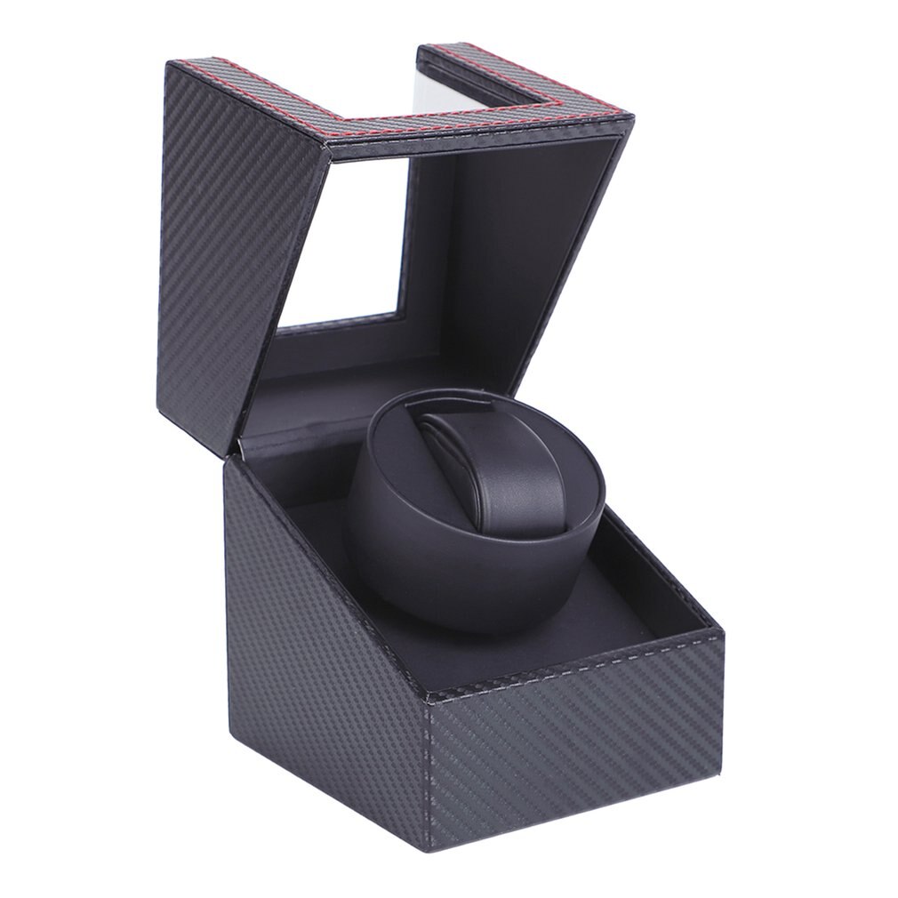 Carbone cuir moteur Shaker Remontoir Holder Affichage automatique Montre mécanique à remontage automatique Boîte à bijoux Montre automatique UE / Etats-Unis / UA