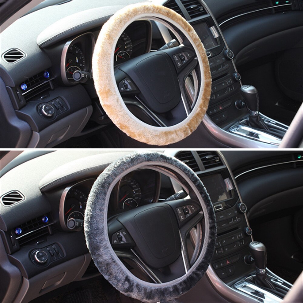 Cubiertas de volante DIY/trenza de felpa extremadamente suave en el volante accesorios de Interior de coche