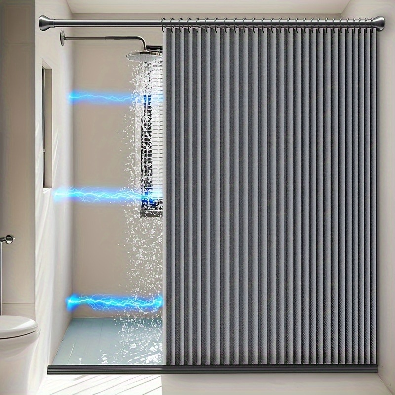 A Bohemian shower curtain, bathroom decoration, magnetic attraction effect, folding storage, privacy partition, waterproof