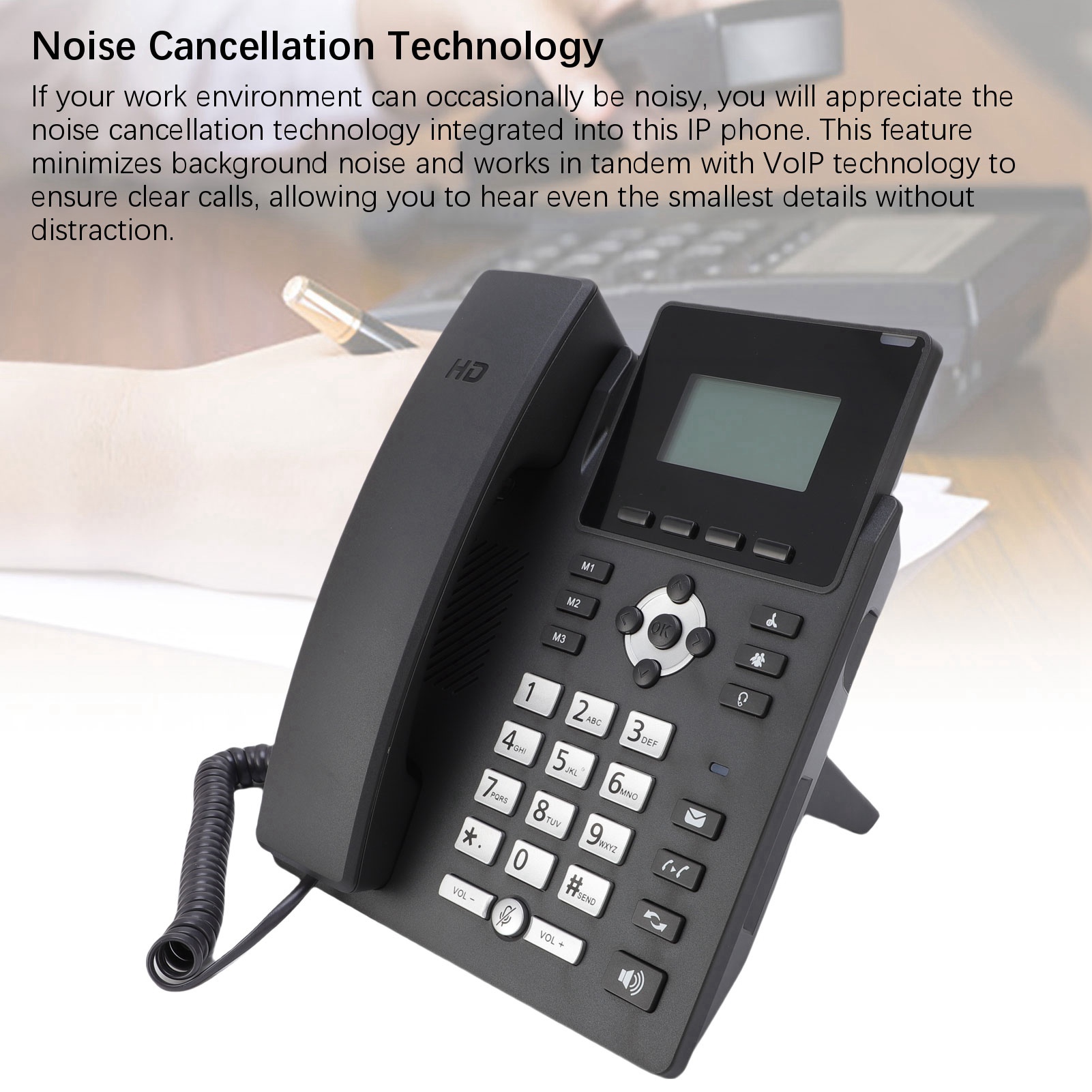 Telefon IP 2.4 cala, telefon IP z obsługą kont VoIP, kolorowy wyświetlacz 2.4 cala, dwuportowy Gigabit Ethernet, biurkowy telefon biznesowy, telefon IP robić transmisji multimediów.