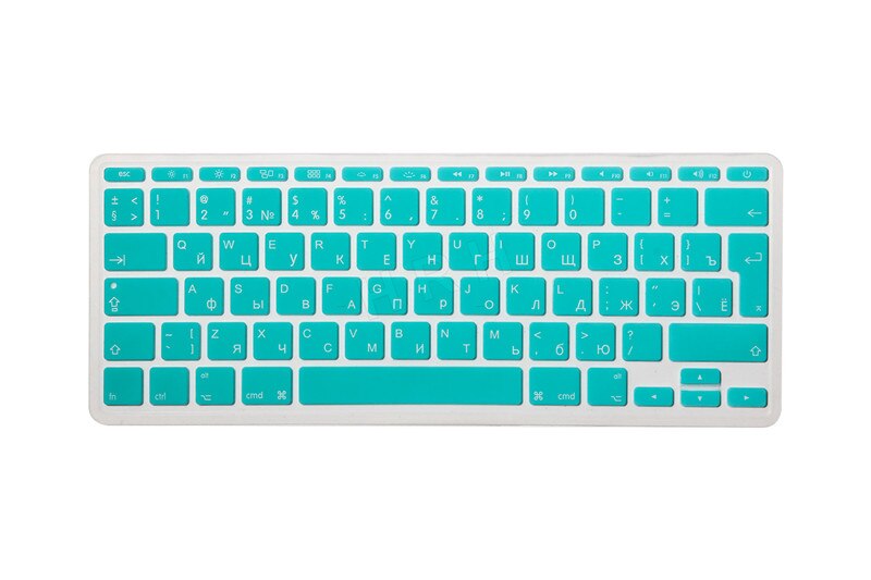 HRH Durable Russian EU/UK Silicone Gel Keyboard Protector Cover Skin Protective Film For Mac Book Air 11.6 A1465/A1370: Aqua Blue