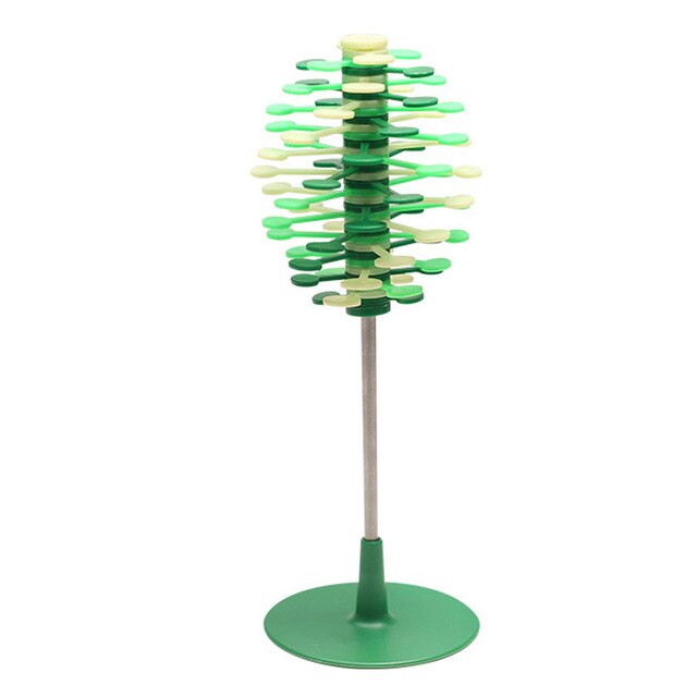 Roterende slikkepind stressaflastning legetøj træhelikon slikkepind ro-slikkepind hjemmekontor dekorations trykreducerende enhed: Grøn