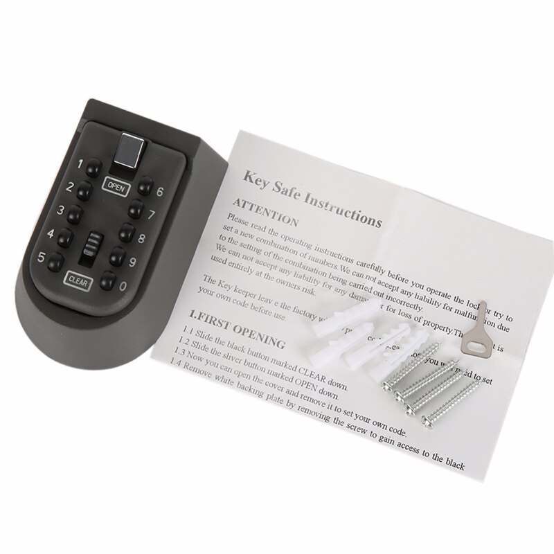 Key Safe Box Aluminium Alloy Wall Mounted Home Safety Password Security Lock Storage Boxes with Code DQ