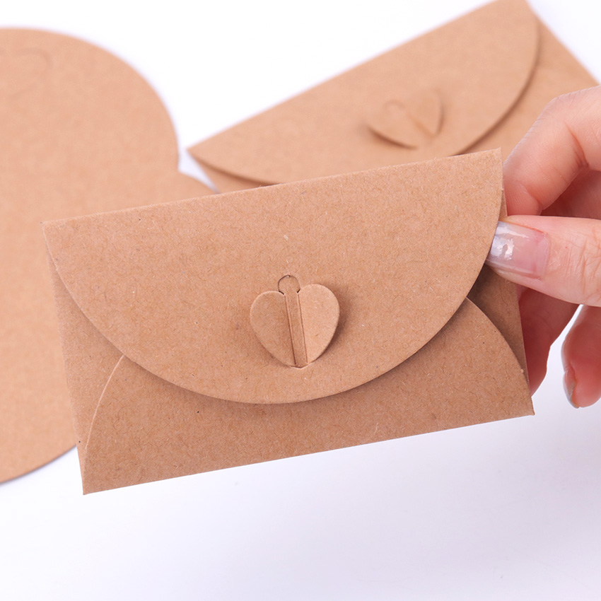 10Pcs Liefde Knop Envelop Ambachtelijke Papier Enveloppen Vintage Europese Stijl Envelop Voor Kaart Scrapbooking