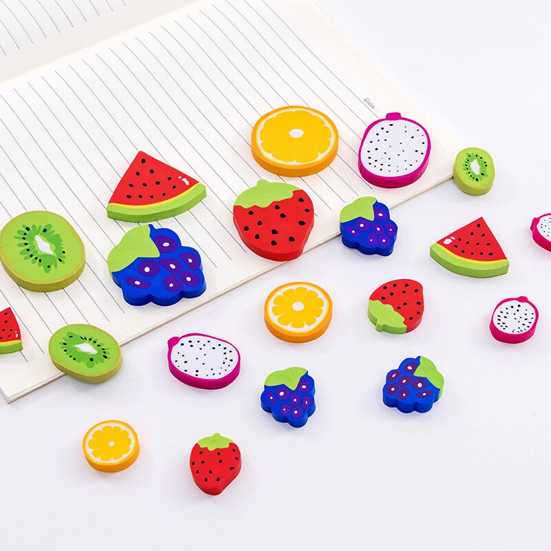 Watermelon Kiwi Fruit Style Eraser Rubber Prizes for Kids Pencil Eraser Office &amp; School Supplies