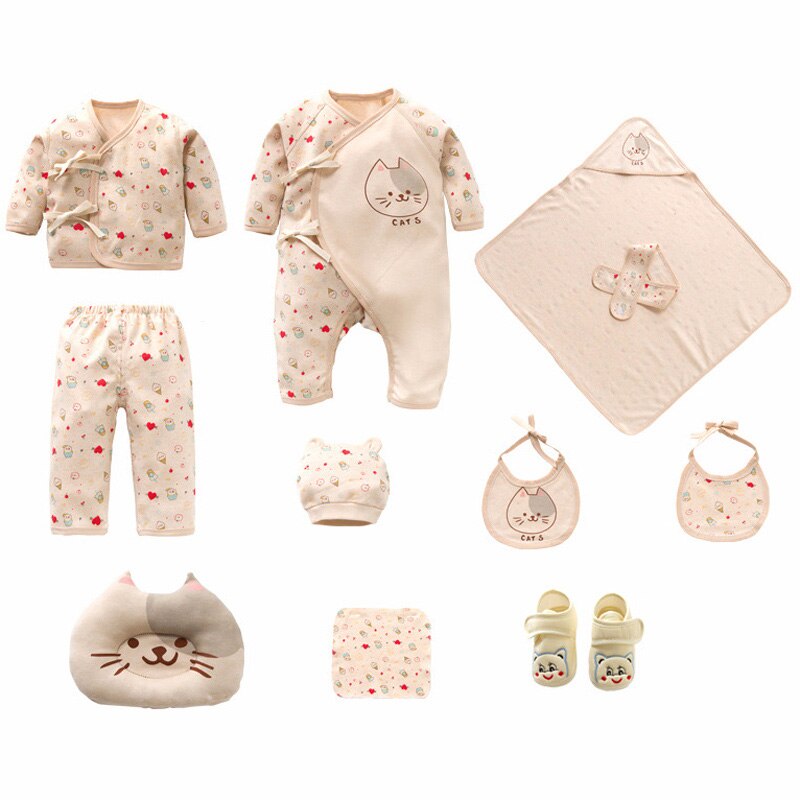 conjunto de ropa para recién nacidos y gatos, ropa suave con estampado de dibujos animados de algodón para bebé y niña, conjunto de ropa para bebé,: Design C