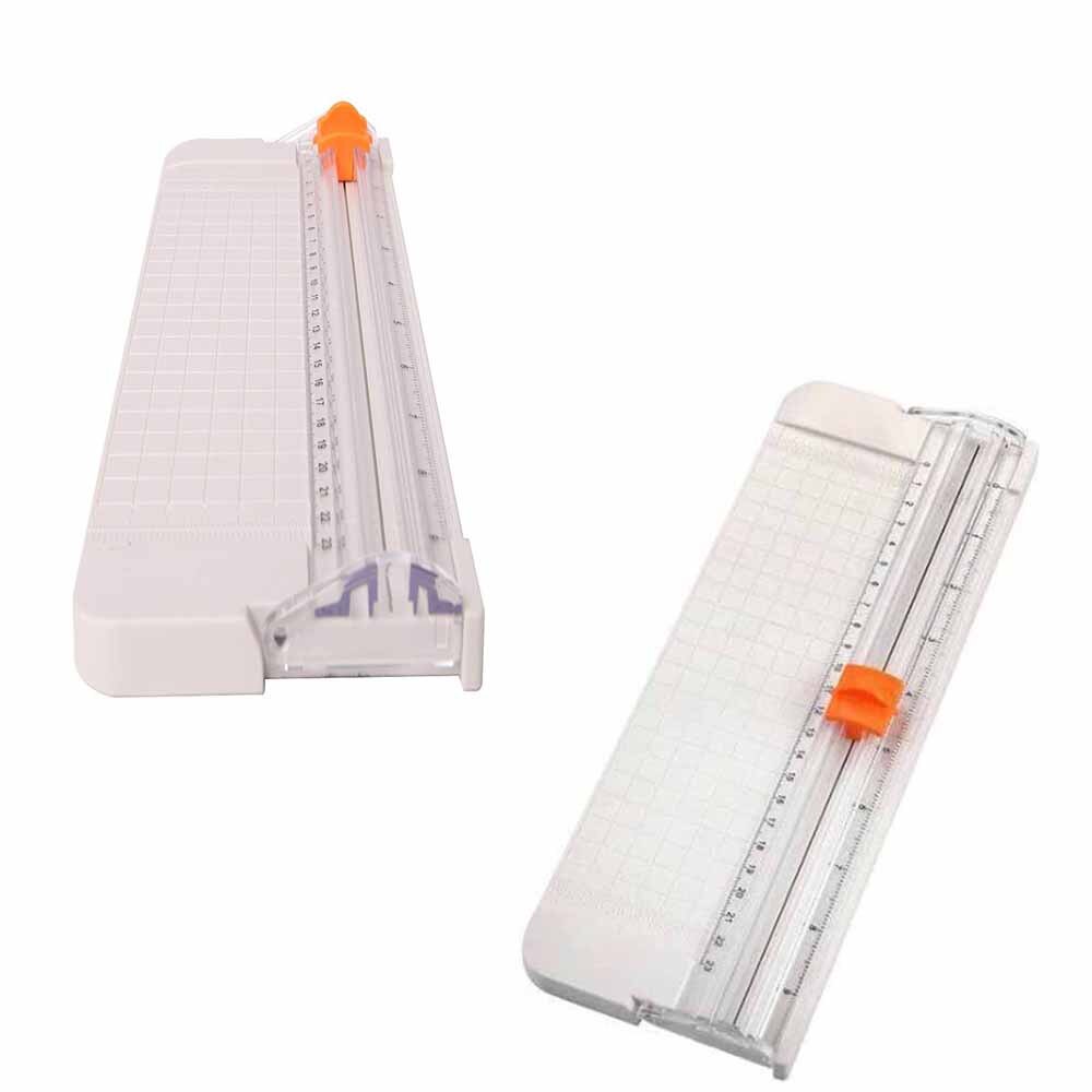 2Pcs Paper Trimmer Guillotine Mini Portable A4/A5 Size Card Cutter Photo Scrapbooking Trimmer With Finger Protection Slide Ruler: White