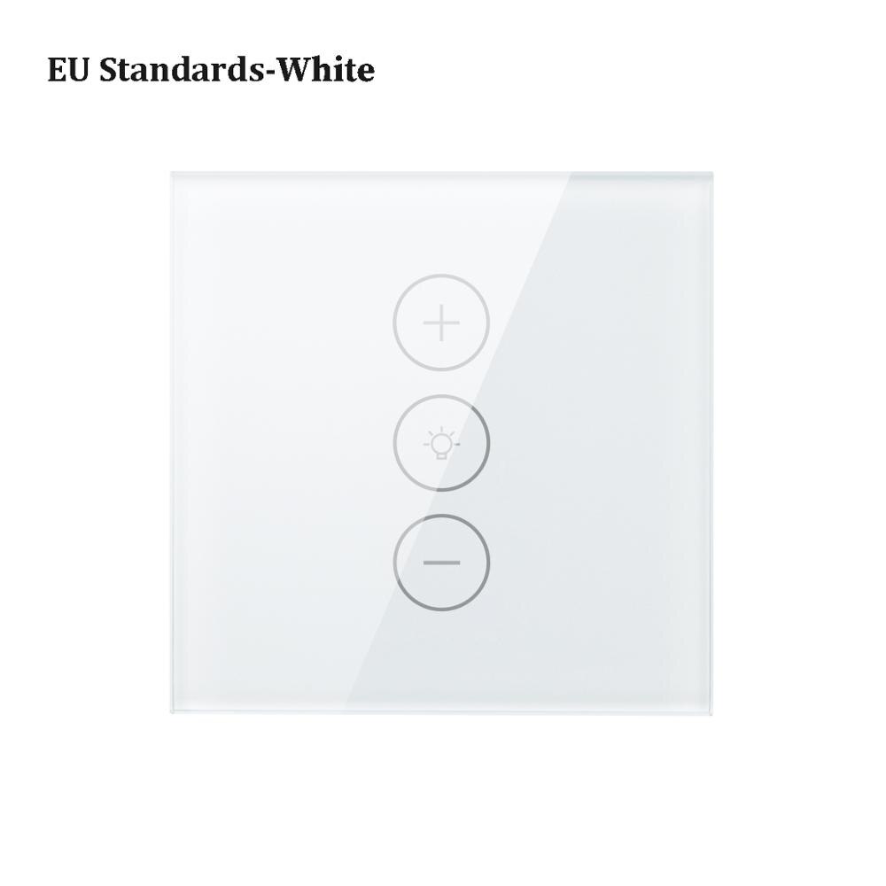 Led lysdæmper switch tuya smart life app wifi smart væg lys touch switch dæmpning 220v 110v kompatibel alexa google home eu / us: Eu- hvid