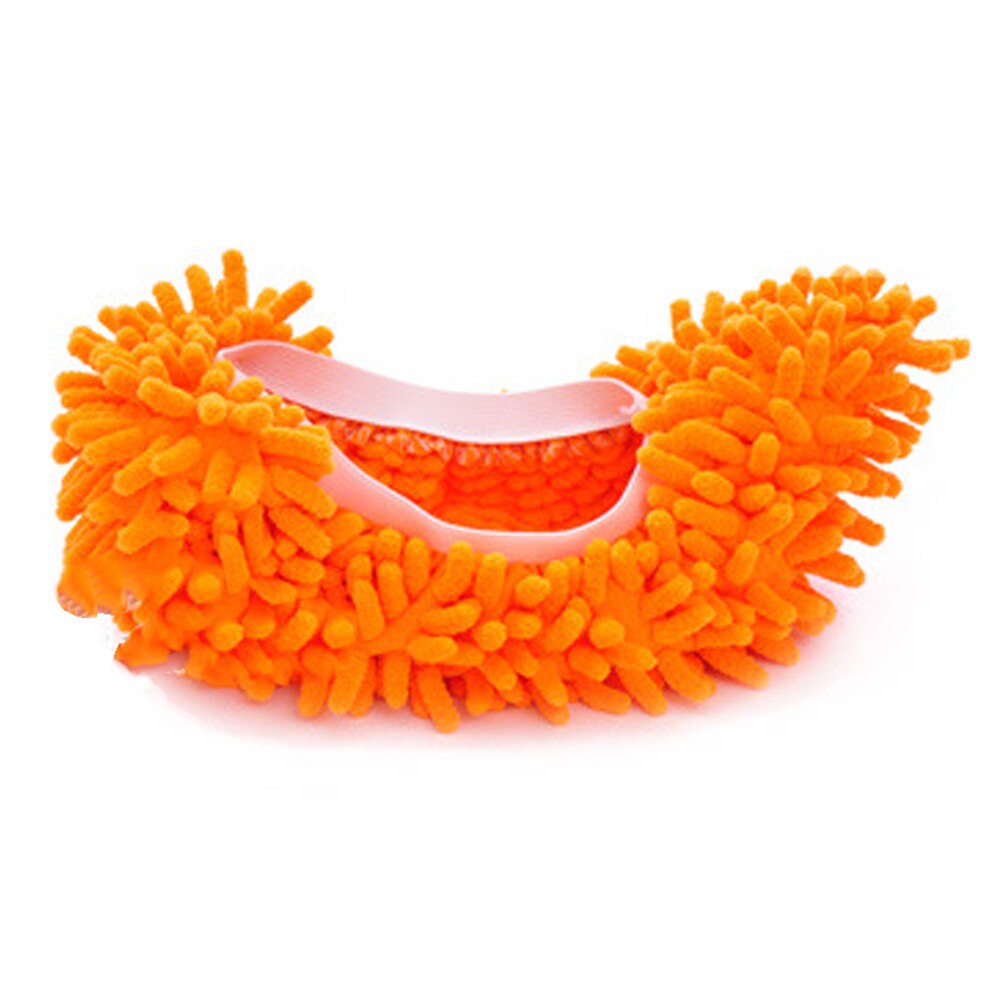 1PC Dust Mop Slipper House Cleaner Lazy Floor Dusting Cleaning Foot Shoe Cover Mops Slipper NIN668: Orange