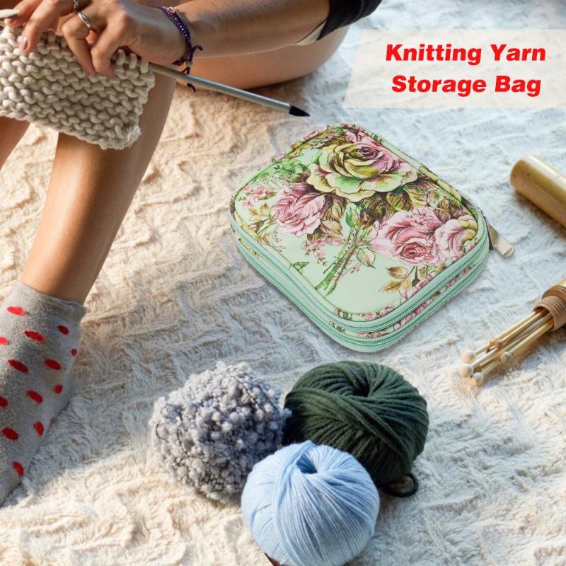 Tragbare betroffen Garn Häkeln Tasche Nadeln Lagerung Tasche Nylon Garn betroffen fallen Veranstalter NäHenne Zubehör Reise Veranstalter