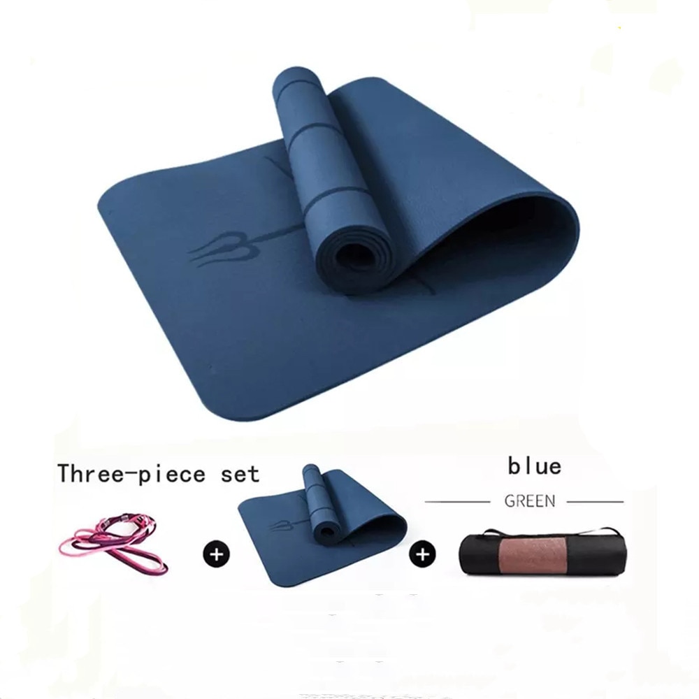 1830*800*6Mm Tpe Yoga Mat Met Positie Lijn Non Slip Tapijt Mat, voor Beginner Milieu Fitness Gymnastiek Matten