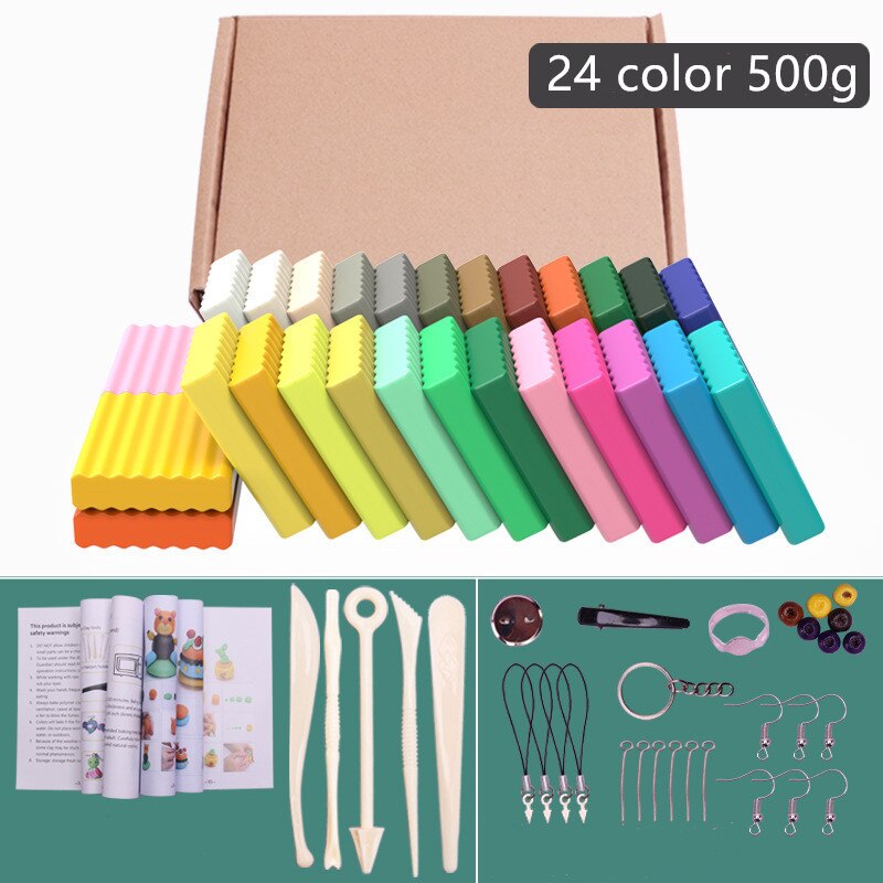 50 colores, juguete educativo para niños, arcilla polimérica Diy, proceso de moldeado suave, horno, bloque de arcilla para hornear, de cumpleaños, juguete para niños y adultos